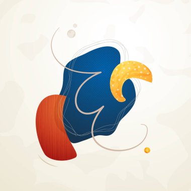 Yaratıcı minimalist el çizimi soyut illüstrasyon. Modern soyut şekiller sosyal afiş arkaplanı, hikayeler postası, kartpostal, el ilanı veya broşür tasarımı için çağdaş tarzda şekillenir.