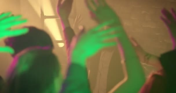 Lentamente Acenando Com Mãos Mãos Amigos Divertindo Uma Festa Concerto — Vídeo de Stock