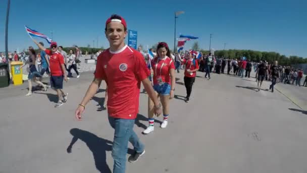 Σαμάρα Ρωσία 2018 Κόστα Ρίκα Ποδόσφαιρο Οπαδούς Fifa Παγκόσμιο Κύπελλο — Αρχείο Βίντεο