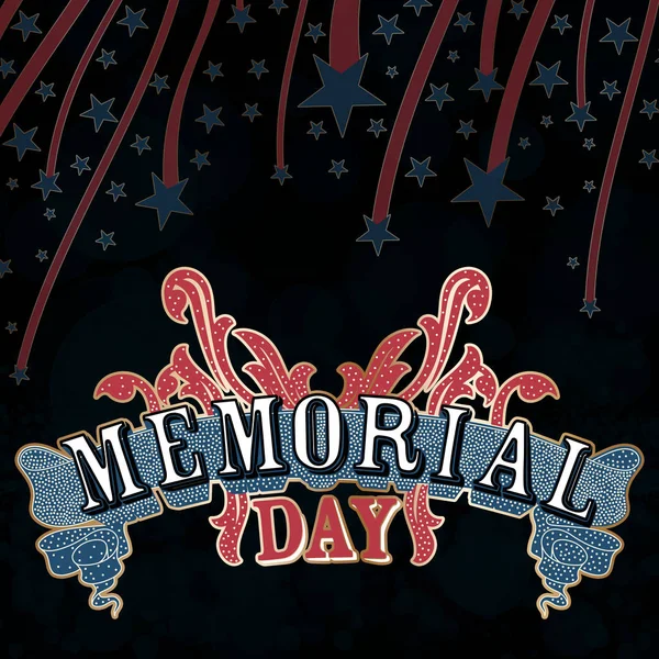 Abstrakt Illustration Memorial Day Med Designelement Svart Bakgrund — Stockfoto