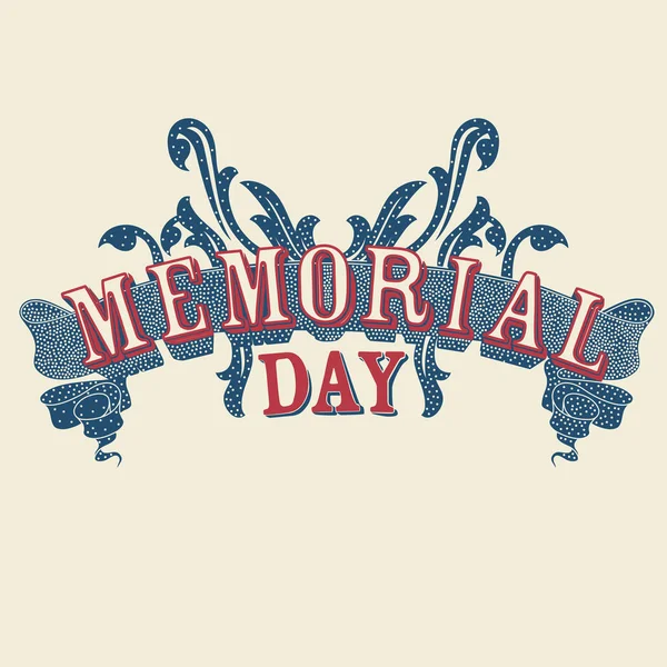 Una Ilustración Retro Memorial Day Con Elementos Diseño Sobre Fondo —  Fotos de Stock