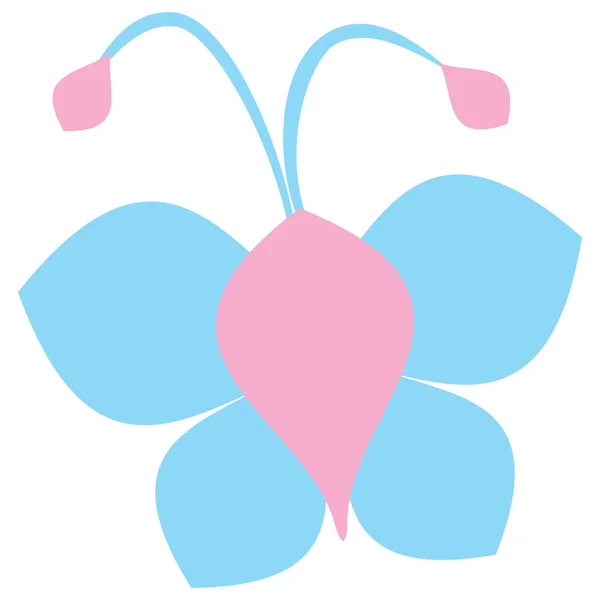 Abstraktní Design Růžový Modrý Motýl Izolované Bílém Pozadí — Stock fotografie