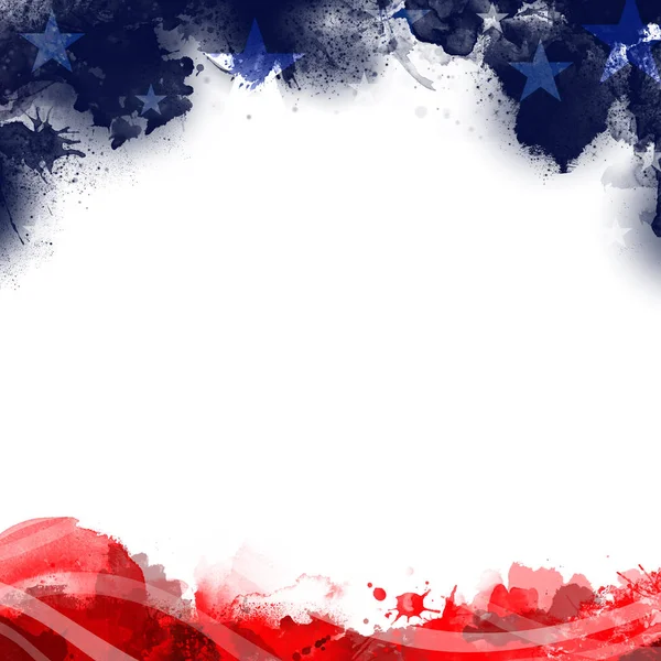 Amerika Birleşik Devletleri Vatanseverlik arka planının boş beyaz bir boşlukla bayrak renklerinde bir başlık çizimi