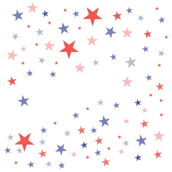 白い背景の上に散らばって色あせた退屈な星と国旗色でアメリカ合衆国愛国的な背景 — ストック写真