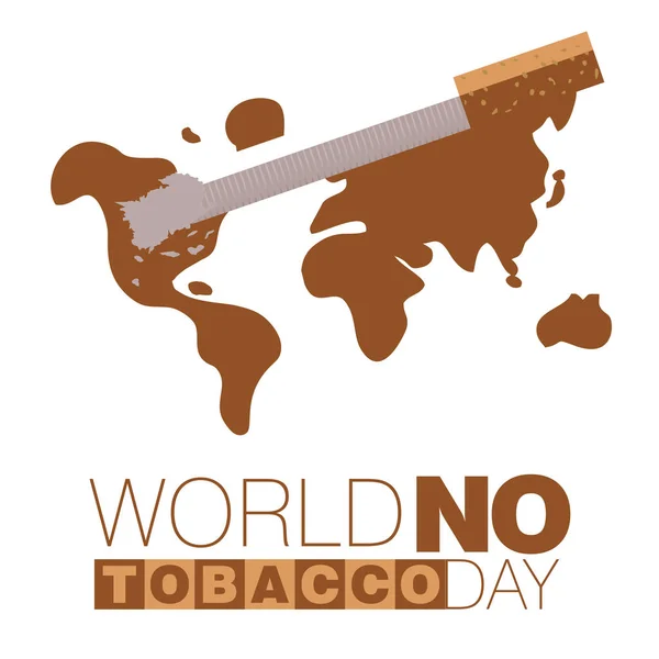 Cartaz Simples Dia Mundial Sem Tabaco Fundo Branco Isolado — Fotografia de Stock
