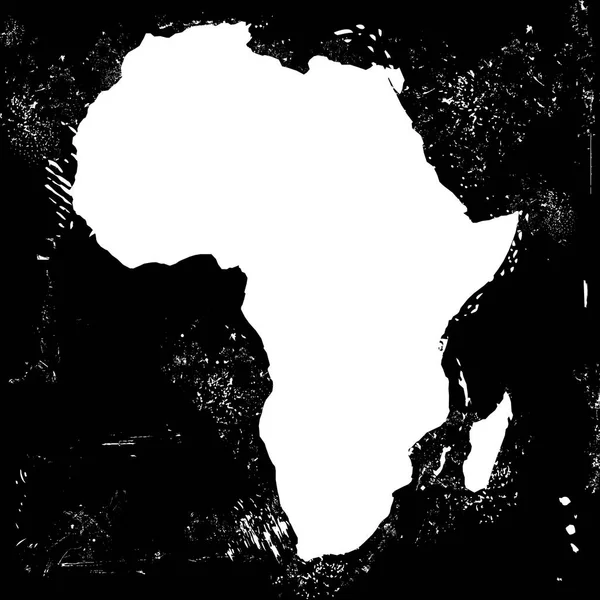Illustrazione Astratta Sul Continente Africano Uno Sfondo Nero Stile Grunge — Foto Stock