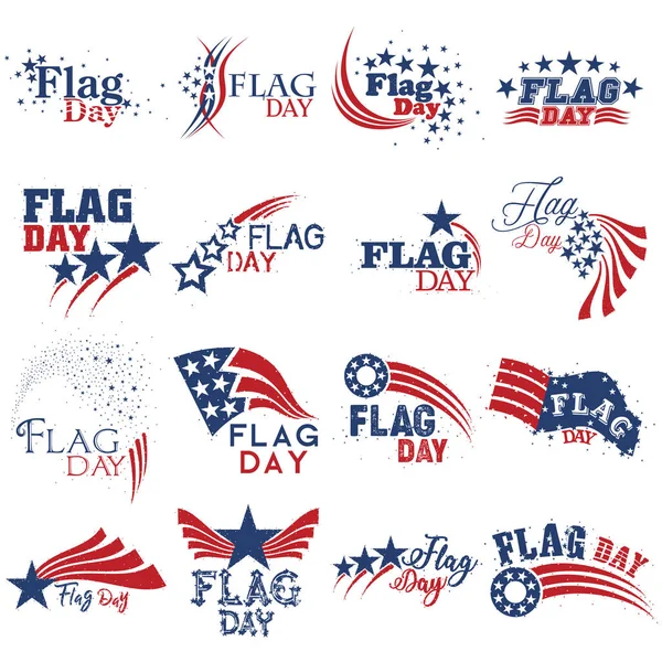 Abstrakt Uppsättning Amerikanska Flaggans Dag Minnestekniker Rött Vitt Och Blått — Stockfoto
