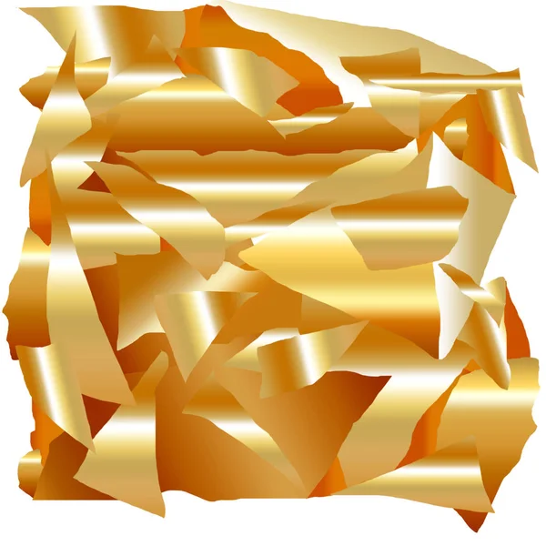 Flocos Metálicos Ouro Enorme Fundo Branco Isolado — Fotografia de Stock