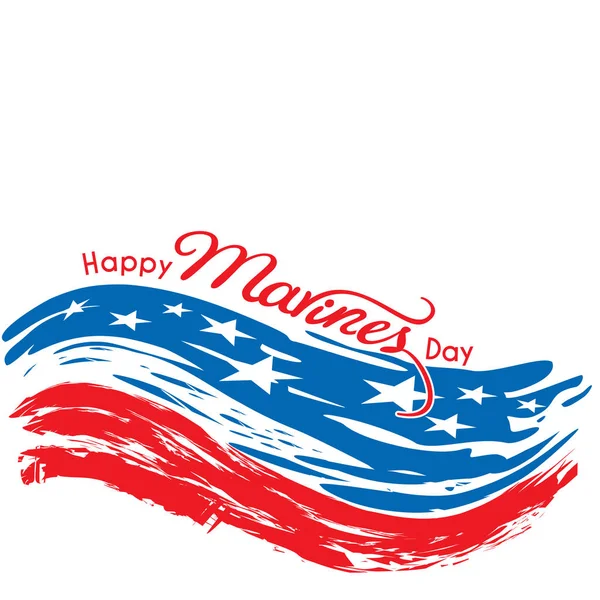 Šťastný Den Mariňáci Zpráva Tahy Štětce Barvách Spojených Států Vlajky — Stock fotografie
