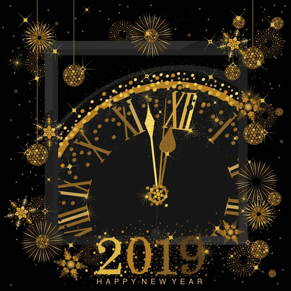 Horloge Indiquant Compte Rebours Jusqu Clock 2019 Nouvel Sur Fond — Image vectorielle