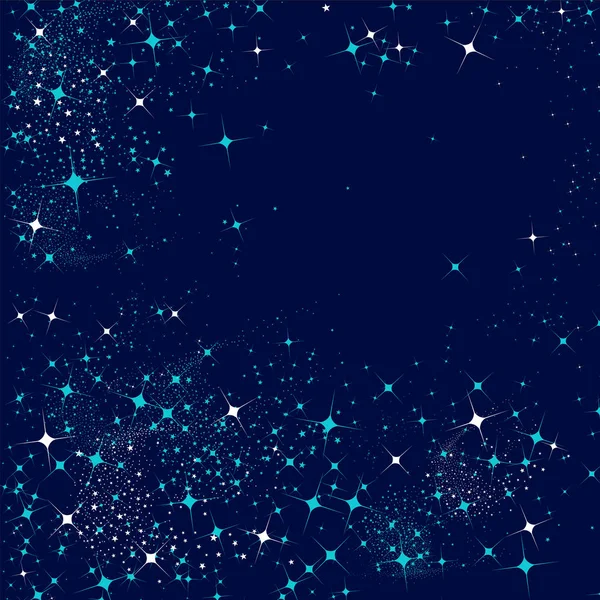 Modré Pozadí Abstraktní Hvězdami Jiskří — Stockový vektor