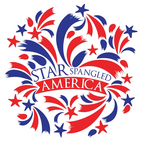 Εικονογράφηση Διάνυσμα Του Αστεριού Spangled Αμερική Αστέρια Και Ρίγες Ένα — Διανυσματικό Αρχείο