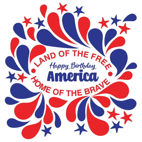 Légende Patriotique Américaine Terre Liberté Maison Des Braves Sur Fond — Image vectorielle