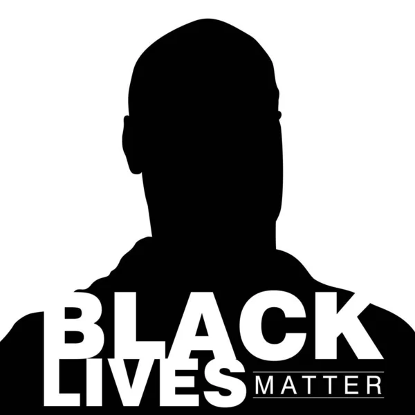 Ilustración Silueta Vectorial Hombre Negro Con Título Black Lives Matter — Vector de stock