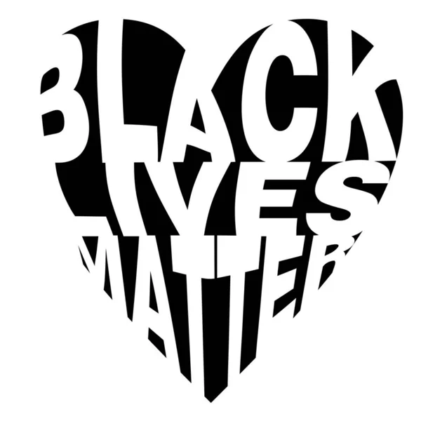 Poster Design Black Lives Matter Heart Shaped Word Cloud Typography — Stock Vector