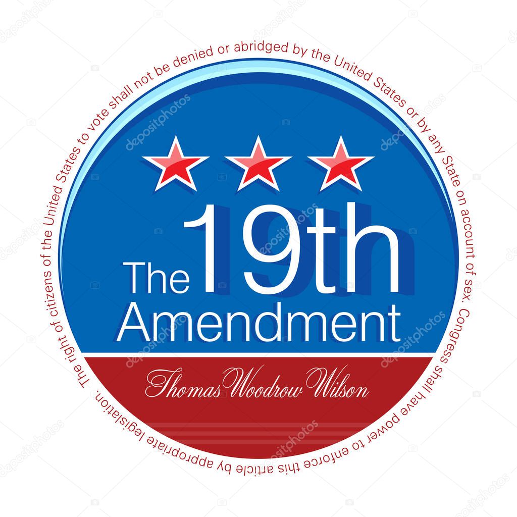 Vector illustration of the Nineteenth Amendment to the United States Constitution 