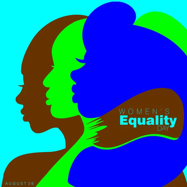 Abstract Vector Illustration Three African American Women Profile View Teal — Stock Vector