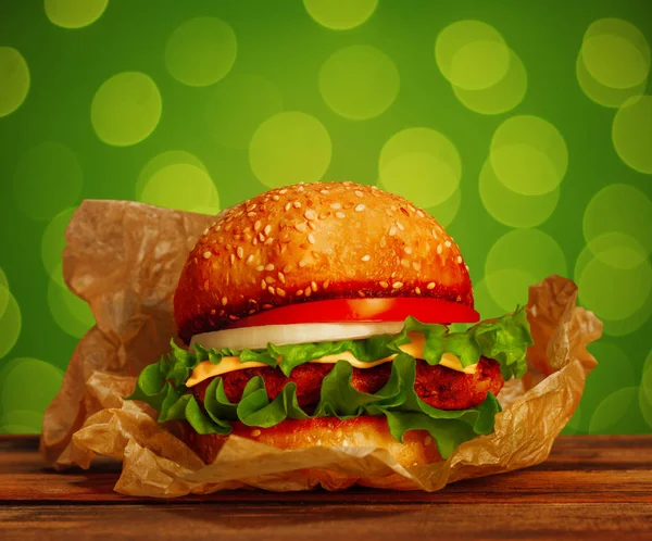 Közeli kép: házi Burger — Stock Fotó