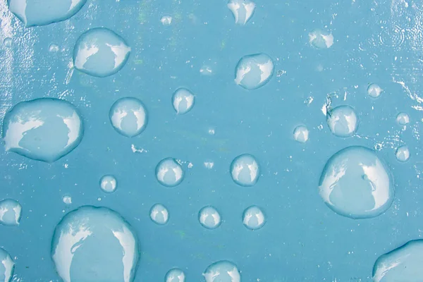 Raindrops Blue Painted Board Backgrounds Textures — Stock Photo, Image