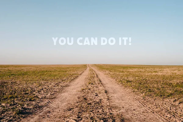 Motivational Quote Horizon You Can Rural Road Going Horizon — Stock Photo, Image