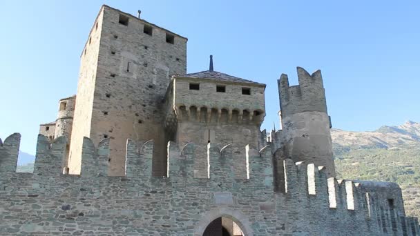 Fenis Itália Setembro Espetacular Castelo Fenis Vale Aosta Com Suas — Vídeo de Stock