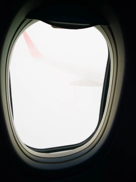 Flugzeug Fenster Glashimmel — Stockfoto