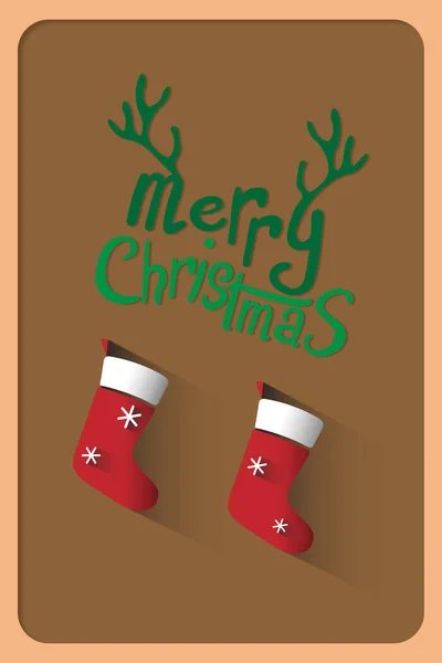 Merry Christmas Card Skarpety Boże Narodzenie — Zdjęcie stockowe