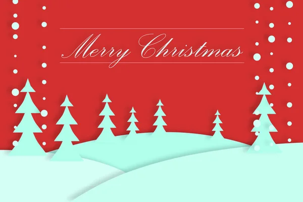 Merry Christmas Card Met Besneeuwde Landschap Ruimte Voor Tekst — Stockfoto