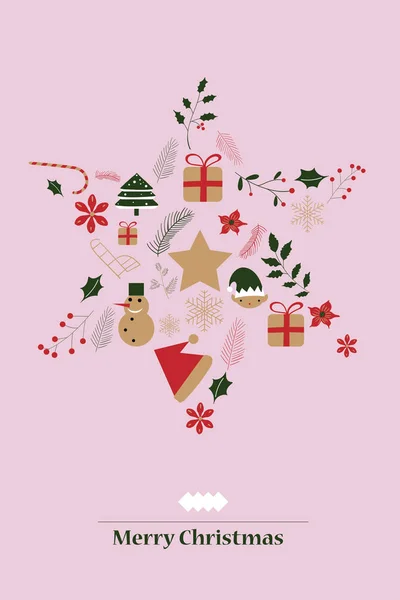 Merry Christmas Card Met Conceptuele Kerstster — Stockfoto