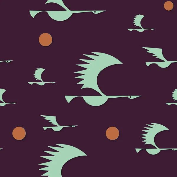 illustration of silhouette of flying birds. Design element for logo, print, card, flyer, fabric, poster