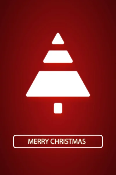 Schöne Grußkarte Mit Beleuchtetem Weihnachtsbaum — Stockfoto