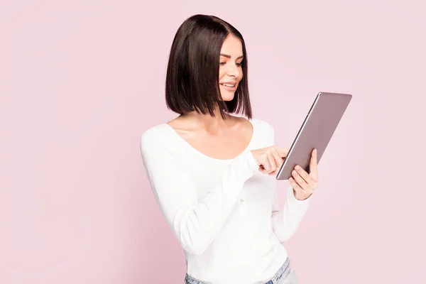 Hermoso Retrato Femenino Caucásico Media Longitud Joven Mujer Emocional Emociones — Foto de Stock