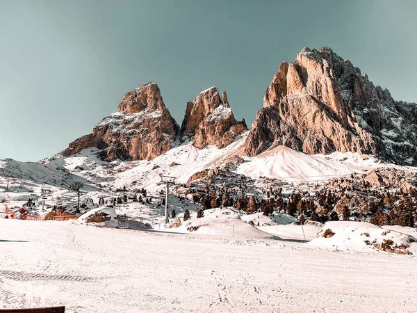 Vinterns Snöiga Landskap Europeiska Alperna — Stockfoto