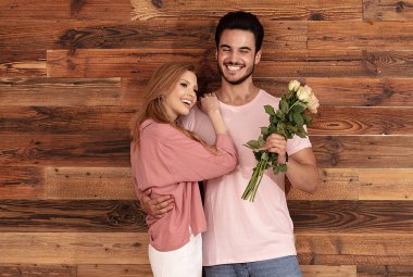 Romantik güzel çift bir tarihte.