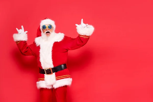 Noel Geliyor Komik Güneş Gözlüklü Çılgın Noel Baba — Stok fotoğraf