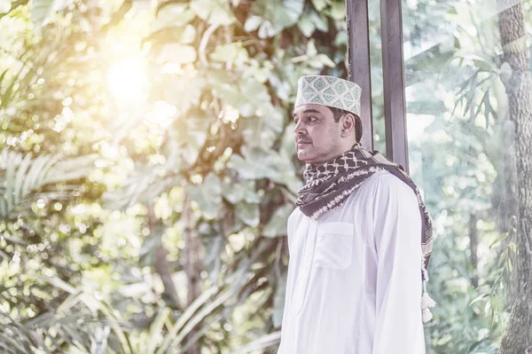 Közelről Felnőtt Pakisztáni Muszlim Férfi Portréja — Stock Fotó
