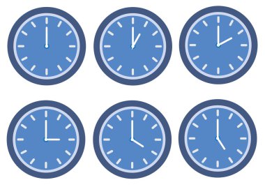 blue clock vector style. clipart