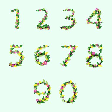 On numara forma sıfır dokuz, numaraları çizimde ayarla dizi.