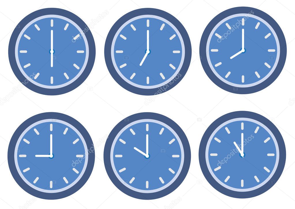 blue clock vector style.