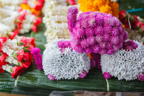 Taze Çiçek Direksiyon Direksiyon Simidi Küre Mor Çiçek Tayland Semt — Stok fotoğraf
