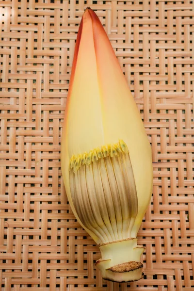 Flor Plátano Bandeja Bambú Tailandia —  Fotos de Stock