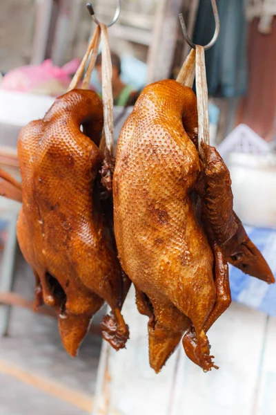 Pato Assado Mercado Comida Rua Para Comida Chinesa Festival Ano — Fotografia de Stock