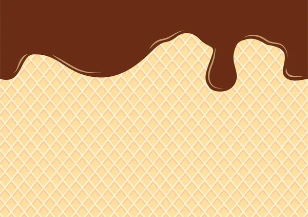 Waffle Çikolata Gözleme Doku Desen Çizim Arka Plan — Stok Vektör
