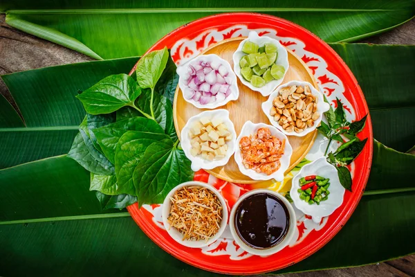 Miang Kham Traditionell Mellanmål Från Thailand — Stockfoto