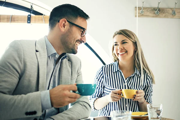 Young Couple Love Enjoying Time Spending Each Other Coffee Shop — Stock Photo, Image