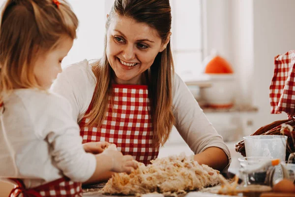 Family making cookies