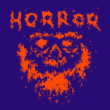 Santa korkunç sakallı hayalet yüz. Vektör çizim. Tür korku.