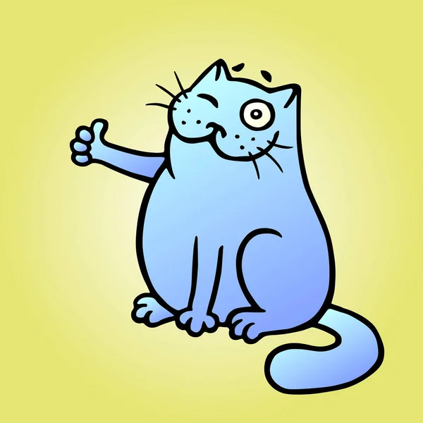 Kočka Klade Lidi Jako Byla Nádhera Roztomilý Kreslený Zvíře — Stock fotografie