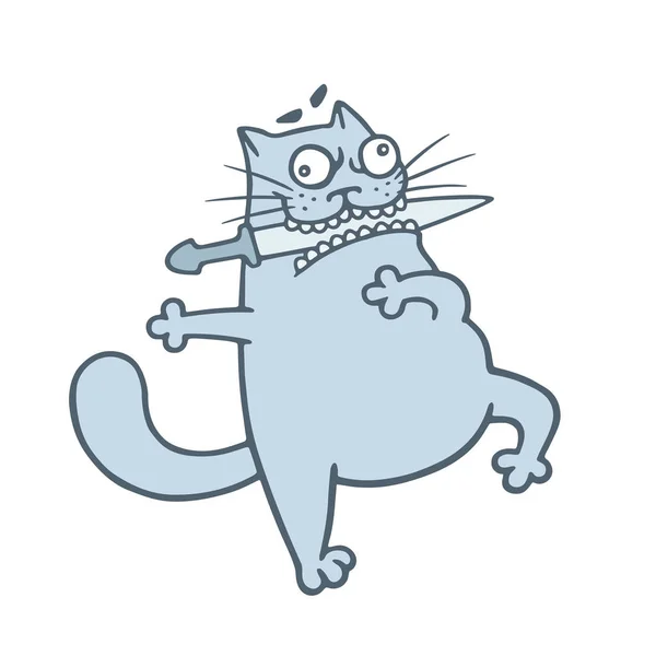 Ernstige Kaukasische Kat Danser Grappige Dieren Karakter — Stockfoto