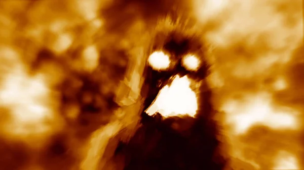 Hellish Monster Shadow Orange Background Genre Horror — Stock Photo, Image